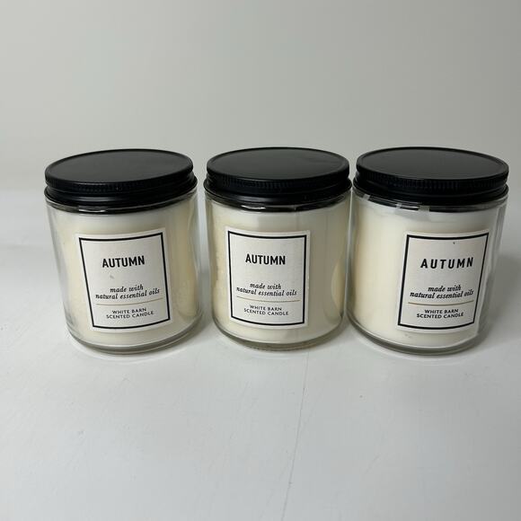 Bath & Body Works Candles Autumn Scented Essential Oils Lot Of 3 7oz Fall - Picture 1 of 5